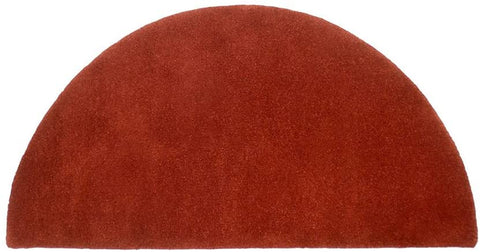 Oakestry Somerville Red Solid Wool Hearth Rug, Half Round