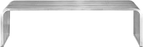 Oakestry Pipe Stainless Steel Bench, Silver