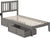 Oakestry Tahoe Island Turbo Charger and Extra Long Bed Drawers, Twin XL, Grey