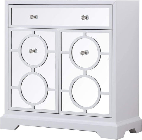 Elegant Decor 32 in. Mirrored Cabinet in White