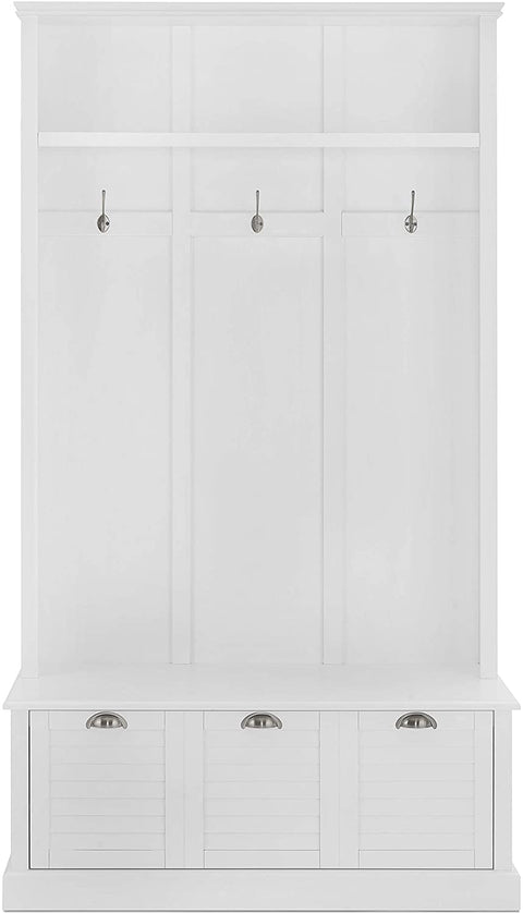 Oakestry Ellison Hall Tree with Storage Drawer, White