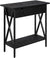 Oakestry Tucson Flip Top End Table with Charging Station and Shelf, Electric, Black