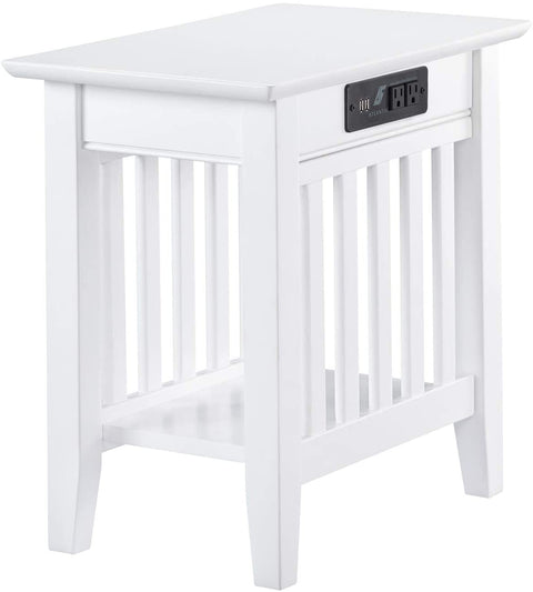 Oakestry Mission End Table, Chair Side (22&#34; x 14&#34;), White