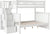 Oakestry Columbia Staircase Bunk Bed, Twin/Full, White