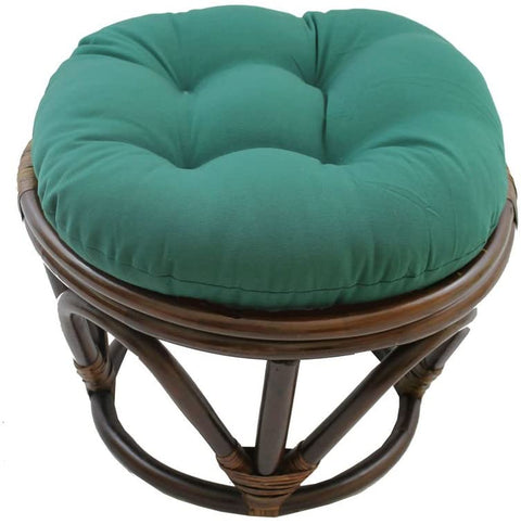 Oakestry Furniture Piece Rattan Footstool with Twill Cushion