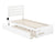 Oakestry Oxford Bed with Footboard and USB Turbo Charger with Twin Extra Long Trundle, XL, White