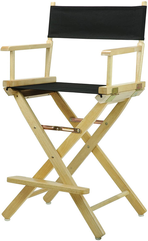 24 Directors Chair Natural Frame-Black Canvas