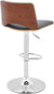 Oakestry Thierry Adjustable Swivel Gray Faux Leather with Walnut Back and Chrome Bar Stool