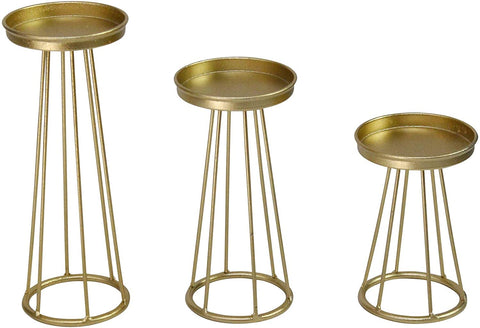 Oakestry Set of 3 Gold Metal Soho Candlestick Candle Stick