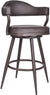 Oakestry Justin 26&#34; Counter Height Swivel Vintage Brown Faux Leather Bar Stool with Brown Metal Legs