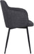 Oakestry Tammy Dining Chair, Black Powder Coated Finish and Charcoal Fabric