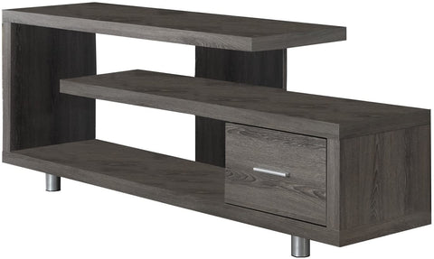 Oakestry TV Stand with 1 Drawer, 60&#34;W, Dark Taupe