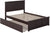 Oakestry Platform Bed with Matching Footboard and Twin Size Urban Trundle, Full, Espresso