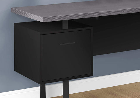 Oakestry Computer Desk L-Shaped Corner Desk with Drawers on Both Sides - Left or Right Facing - 70&#34; L (Black - Grey Top)