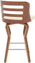 Oakestry Verne 26&#34; Swivel Cream Faux Leather and Walnut Wood Bar Stool