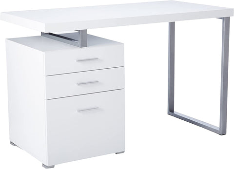 Oakestry Hollow-Core Left or Right Facing Desk, 48-Inch Length, White