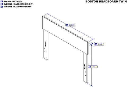 Oakestry Boston Headboard, Twin, White