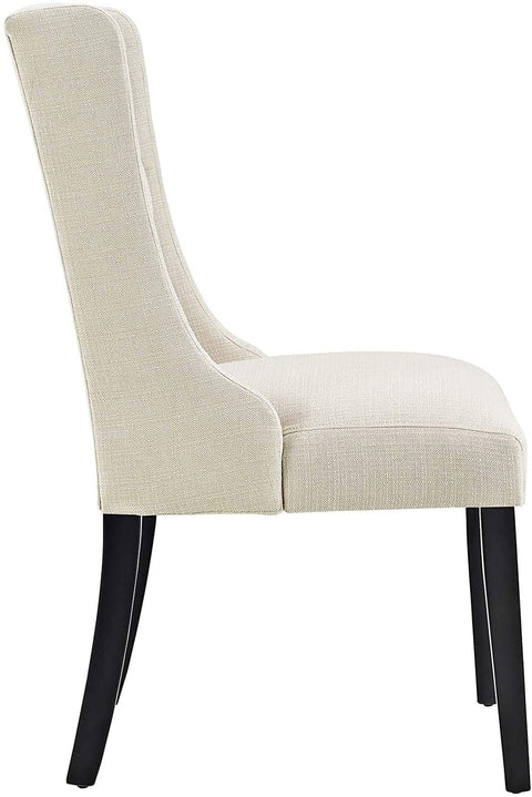 Oakestry Baronet Modern Tufted Upholstered Fabric Parsons Four Kitchen and Dining Room Chairs in Beige