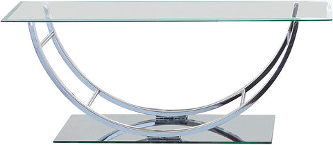 Oakestry 704988-CO Glass Top Coffee Table, Chrome