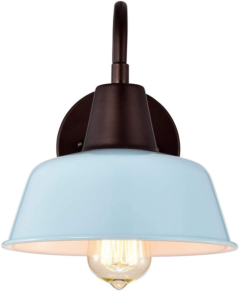 Oakestry CH2D701LB09-WS1 Ironclad Industrial 1 Light Indoor Wall Sconce 9&#34; Wide, Light Blue