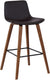 Oakestry Maddie Faux Leather Barstool, 26&#34; Counter Height, Brown