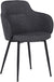 Oakestry Tammy Dining Chair, Black Powder Coated Finish and Charcoal Fabric