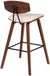 Oakestry Fox 30&#34; Faux Leather Kitchen Barstool in Cream and Walnut Wood