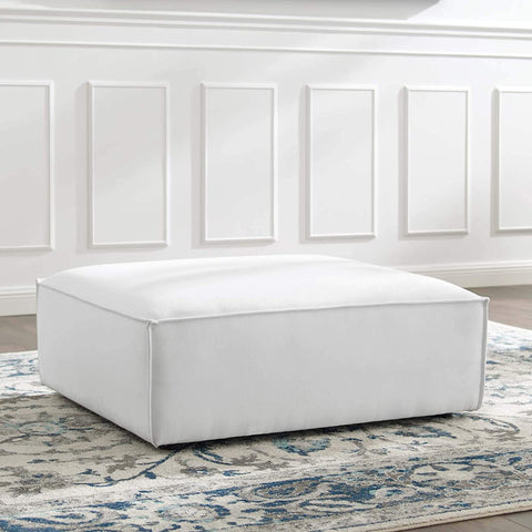 Oakestry Restore Upholstered Fabric Sectional Sofa Ottoman in White