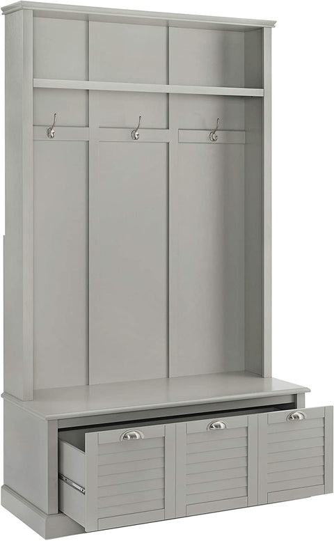 Oakestry Ellison Hall Tree with Storage Drawer, Gray