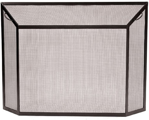 Oakestry S-54L Contemporary Fireplace Spark Guard Screen, 44 x 33-in