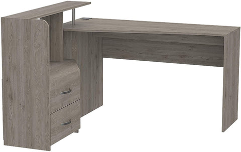 Oakestry Modern Engineered Wood Ash Dubai L-Shaped Desk