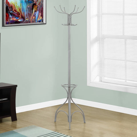 Oakestry Coat Rack with an Umbrella Holder, 70&#34;, White