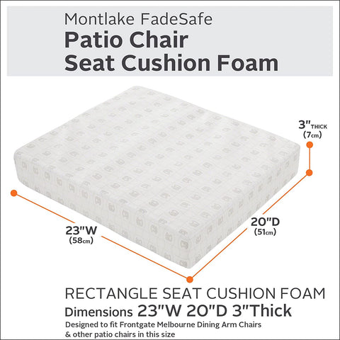 Oakestry 23 x 20 x 3 Inch Rectangular Patio Cushion Foam