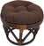Oakestry Solid Twill Round Footstool Cushion (Only), 18&#34;, Forest Green