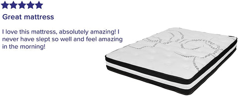 Oakestry Capri Comfortable Sleep 10 Inch CertiPUR-US Certified Hybrid Pocket Spring Mattress, Full Mattress in a Box