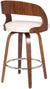 Oakestry Shelly Mid-Century Faux Leather Swivel Kitchen Barstool, 26&#34; Counter Height, Cream