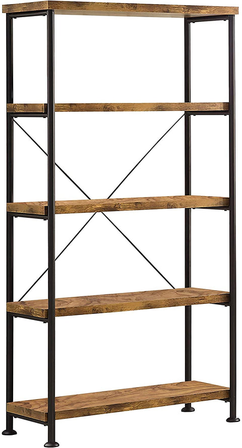 Oakestry Bookcase, Antique Nutmeg and Black
