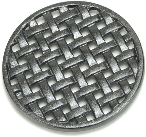 Oakestry Round Lattice woodstove Tabletop cast Iron Trivet, Black