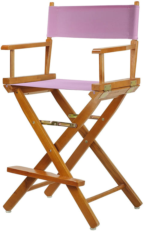 24 Directors Chair Honey Oak Frame-Pink Canvas