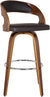 Oakestry Shelly 26&#34; Counter Height Barstool in Brown Faux Leather and Walnut Wood Finish