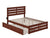 Oakestry Oxford Bed with Footboard and USB Turbo Charger with Twin Trundle, Full, Walnut