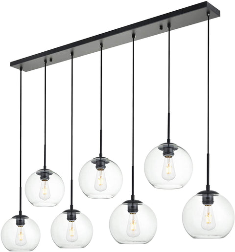 Oakestry Urban Classic Baxter 7 Lights Brass Pendant with Clear Glass