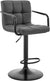 Oakestry LCLABABLGR Laurant Adjustable Gray Faux Leather Swivel Bar Stool Grey, Adjustable Height