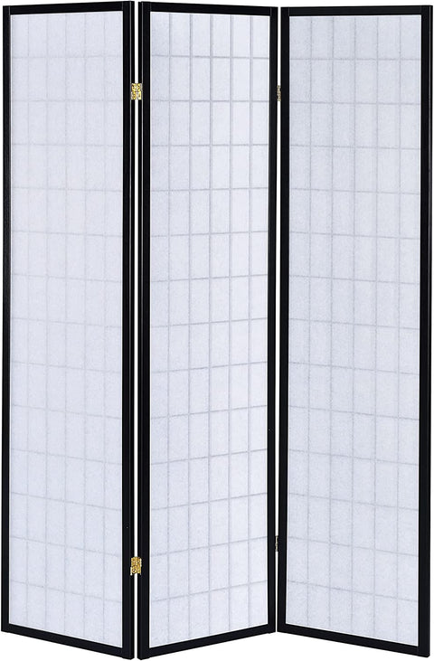 Oakestry 3-Panel Folding Screen Black and White