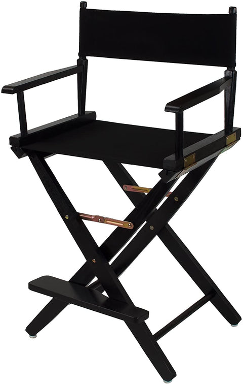 Extra-Wide Premium 24 Directors Chair Black Frame W/Black Color Cover