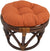 Oakestry Solid Twill Round Footstool Cushion, 18&#34;, Spice