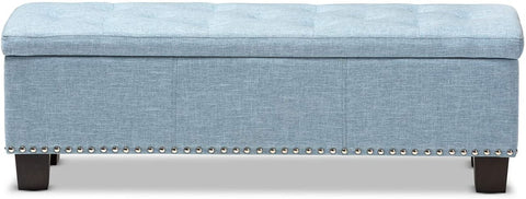 Oakestry Hannah Modern and Contemporary Upholstered Button-Tufting Storage Ottoman Bench Greyish Beige