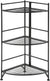 Oakestry Xtra Storage 3 Tier Corner Folding Metal Corner Shelf, Black