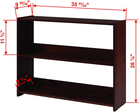 Oakestry Kids 2 Shelf Solid Wood Bookcase in Cappuccino