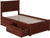 Oakestry Madison Platform Flat Panel Footboard and Turbo Charger with Urban Bed Drawers, Twin, Walnut